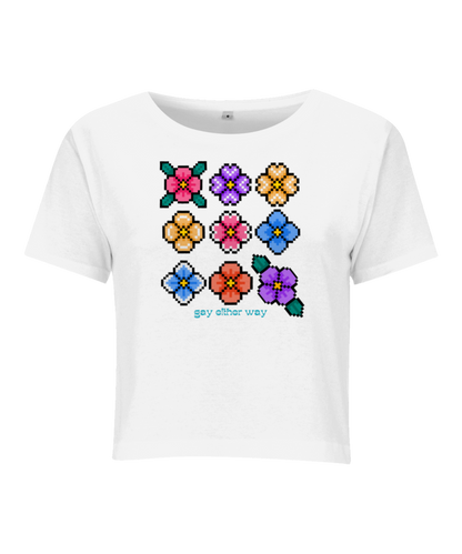 Pixel Blossom Cropped Tee
